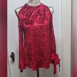 Crushing It Cold Shoulder Blouse Top by Ganji Women Size S